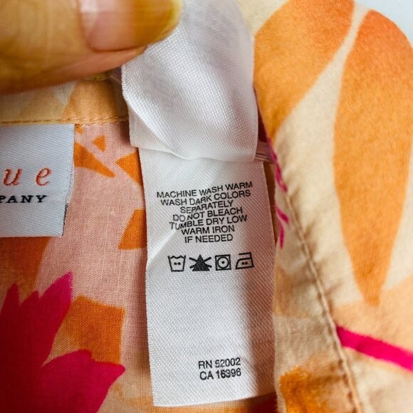 First Issue Lightweight Palm Tree Button Down Shirt Blouse Sz L - Picture 10 of 10